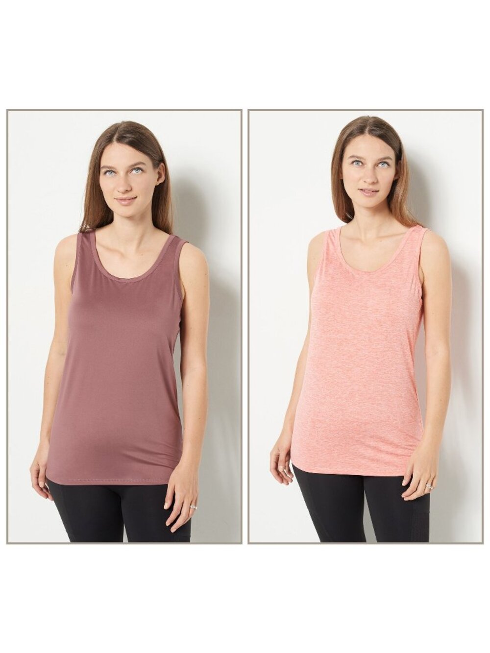 Zuda Tank Tops XXS Z Cool 2 Pack Rose Heather Peach Polyester Blend NEW